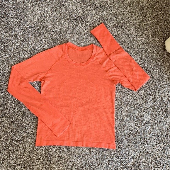 LULULEMON- size 6 swiftly long sleeve shirt (warm coral) - Picture 1 of 3